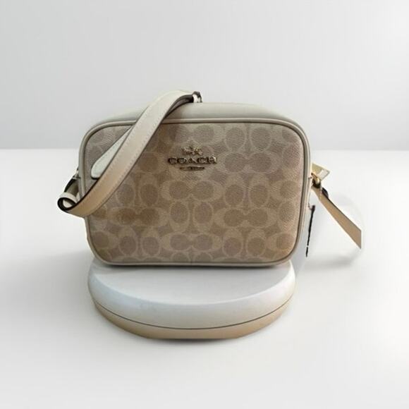 Coach Handbags - NWT Coach Jamie Signature Coated Canvas Leather Camera Bag CZ186 IM/SAND/CHALK